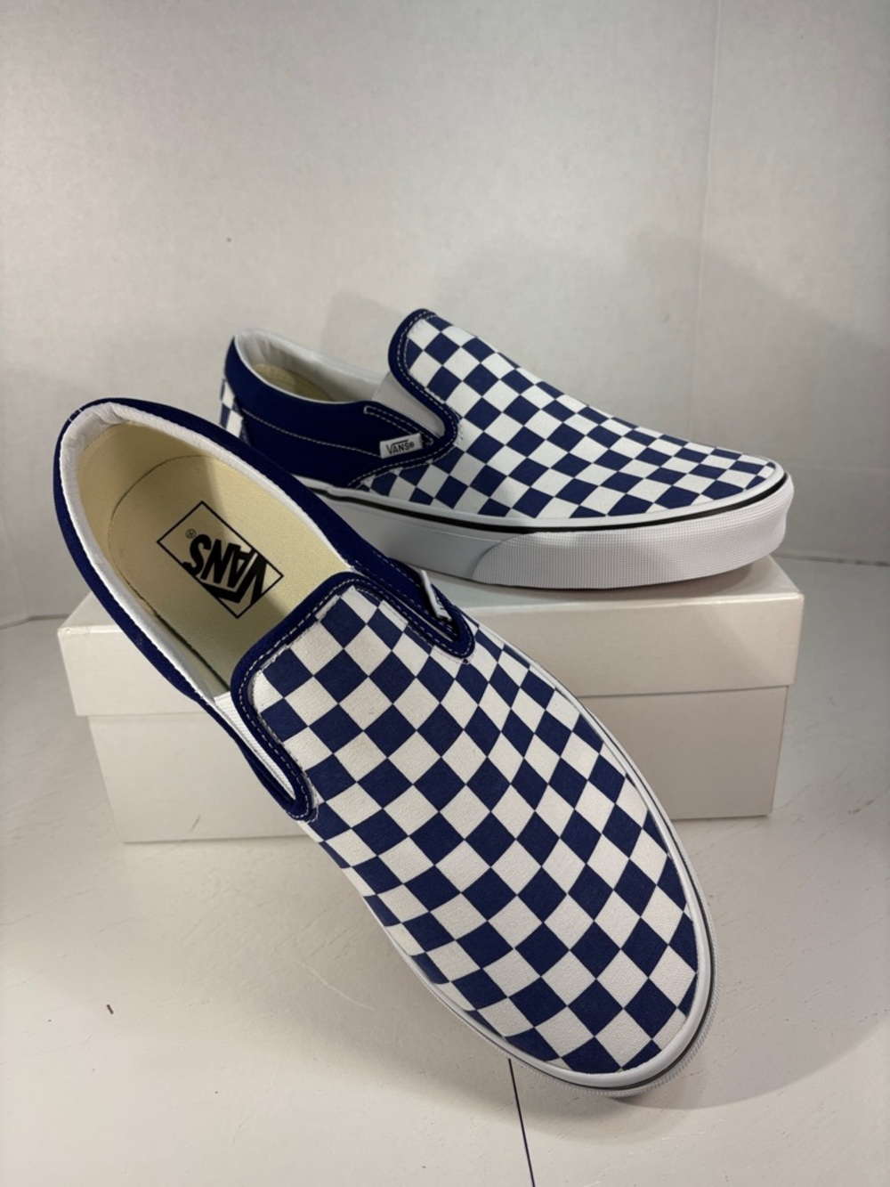 Vans Slip-On Checkerboard in Navy and White - Men's 11 - Picture 10 of 10